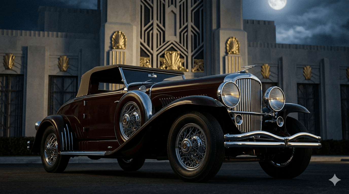 Duesenberg Model J 1928, el automóvil más lujoso de América en la era Art Déco